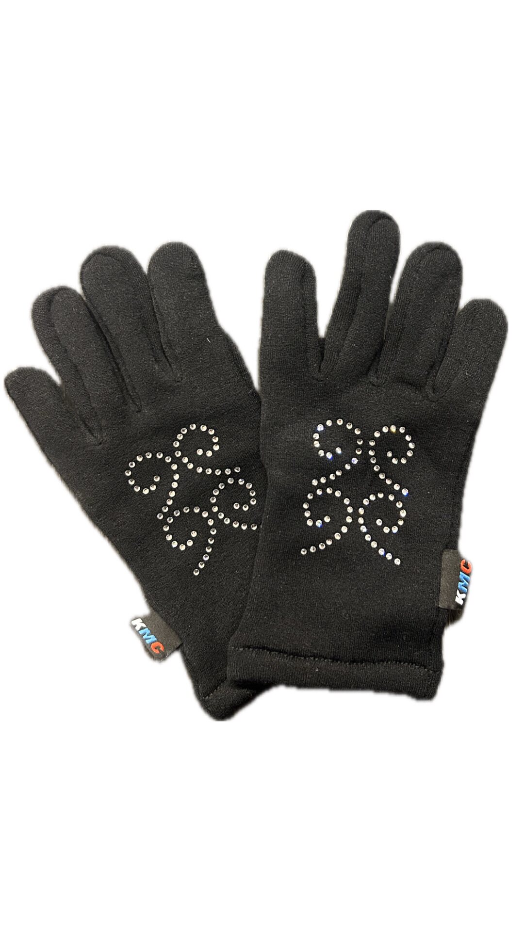 KMC Polartec- gloves with rhinestones Musta